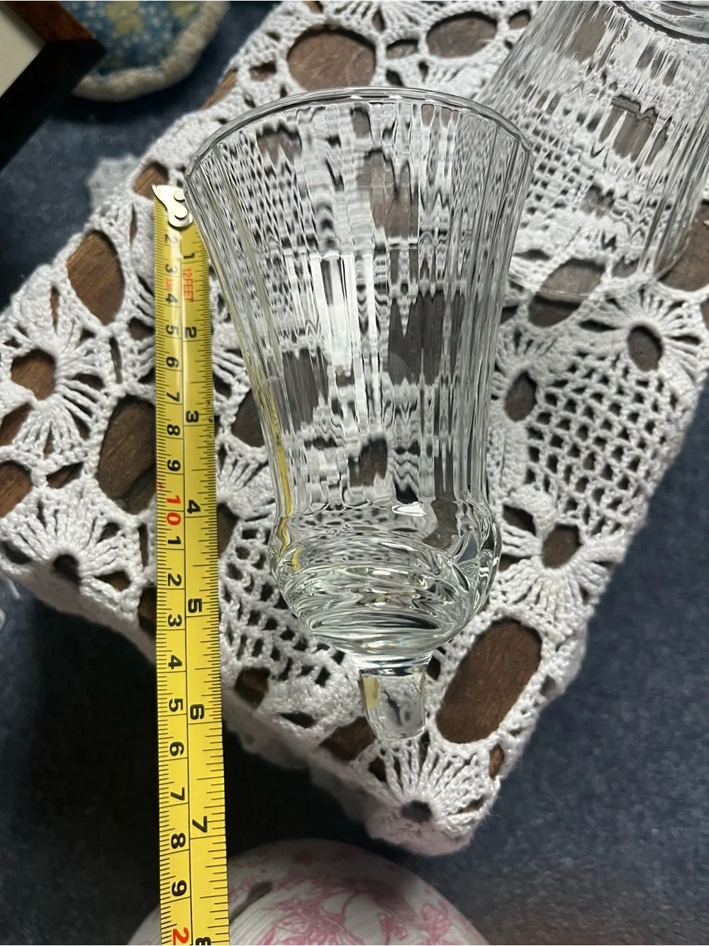 Pair of Elegant Baldwin candlesticks w: Glass fluted peg votives